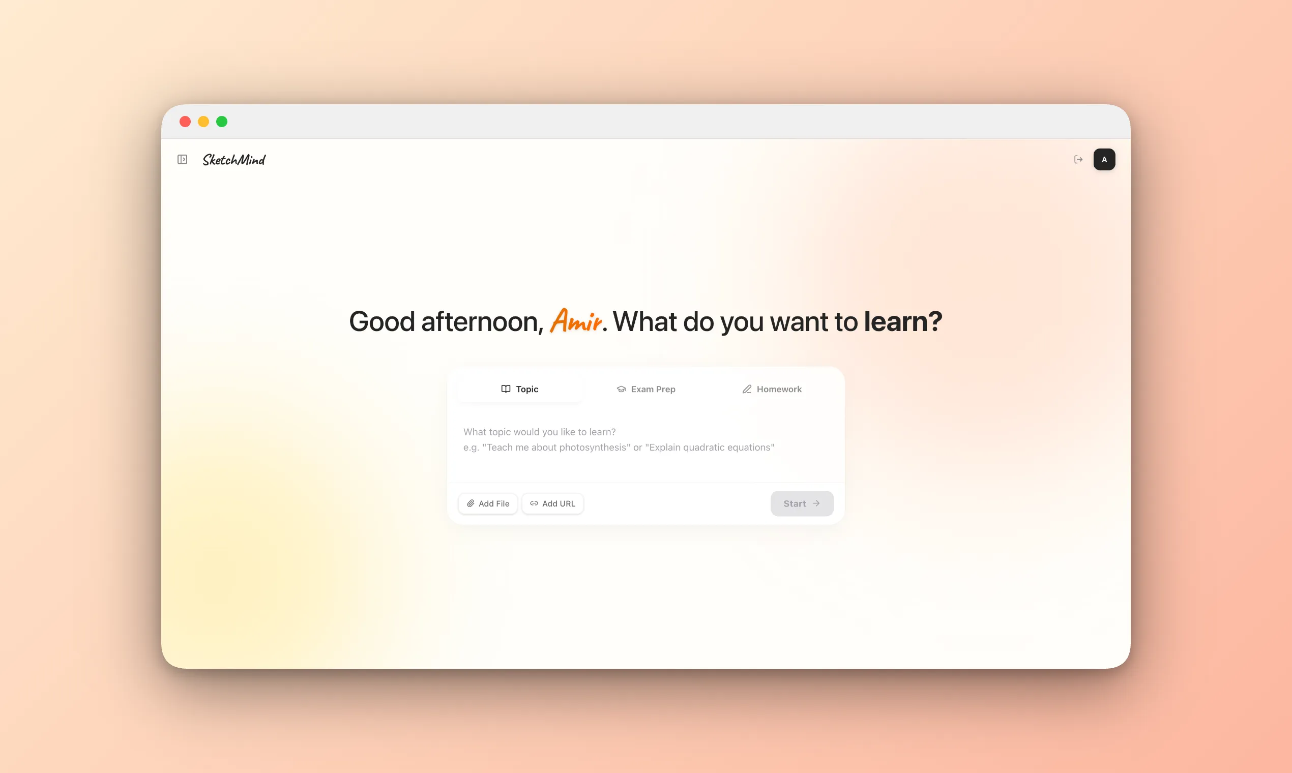 SketchMind Product Interface
